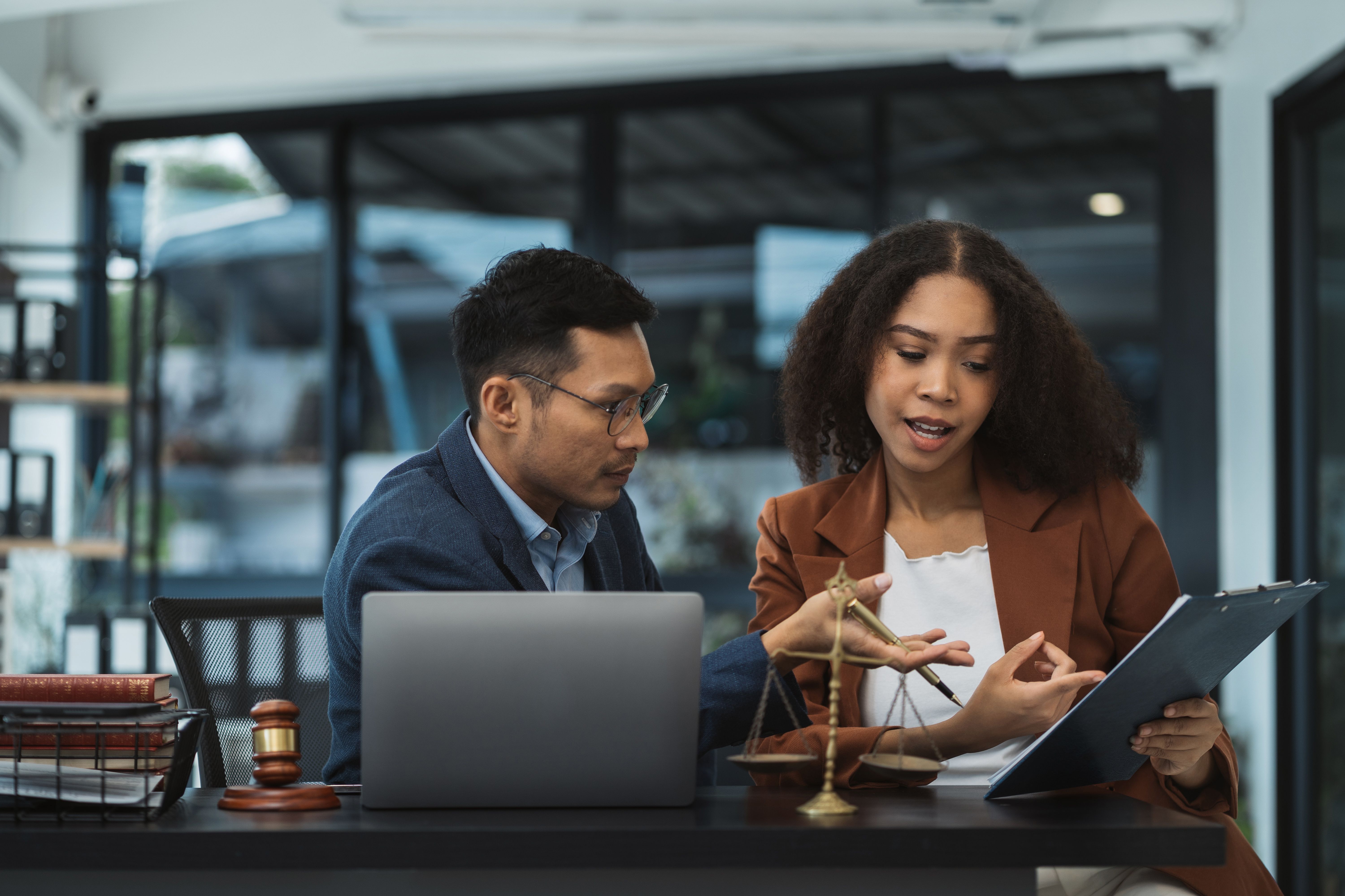 Office workers having a meeting